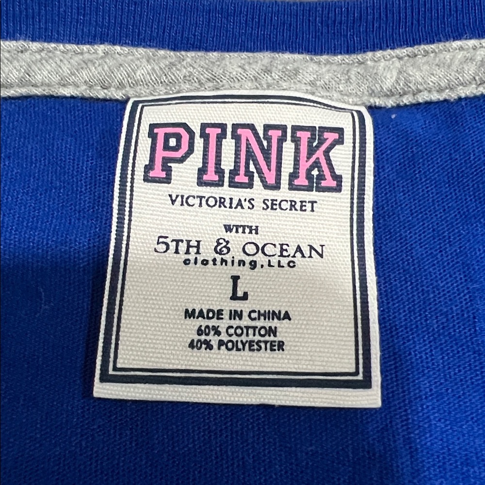 PINK Victoria's Secret Blue and Gray DODGERS Apparel , v neck shirt - Picture 5 of 8